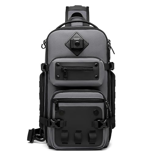OZUKO Tactical Sling Bags for Men, Waterproof Crossbody Shoulder Backpack，Men's Chest Bags for Travel, Hiking, Everyday 