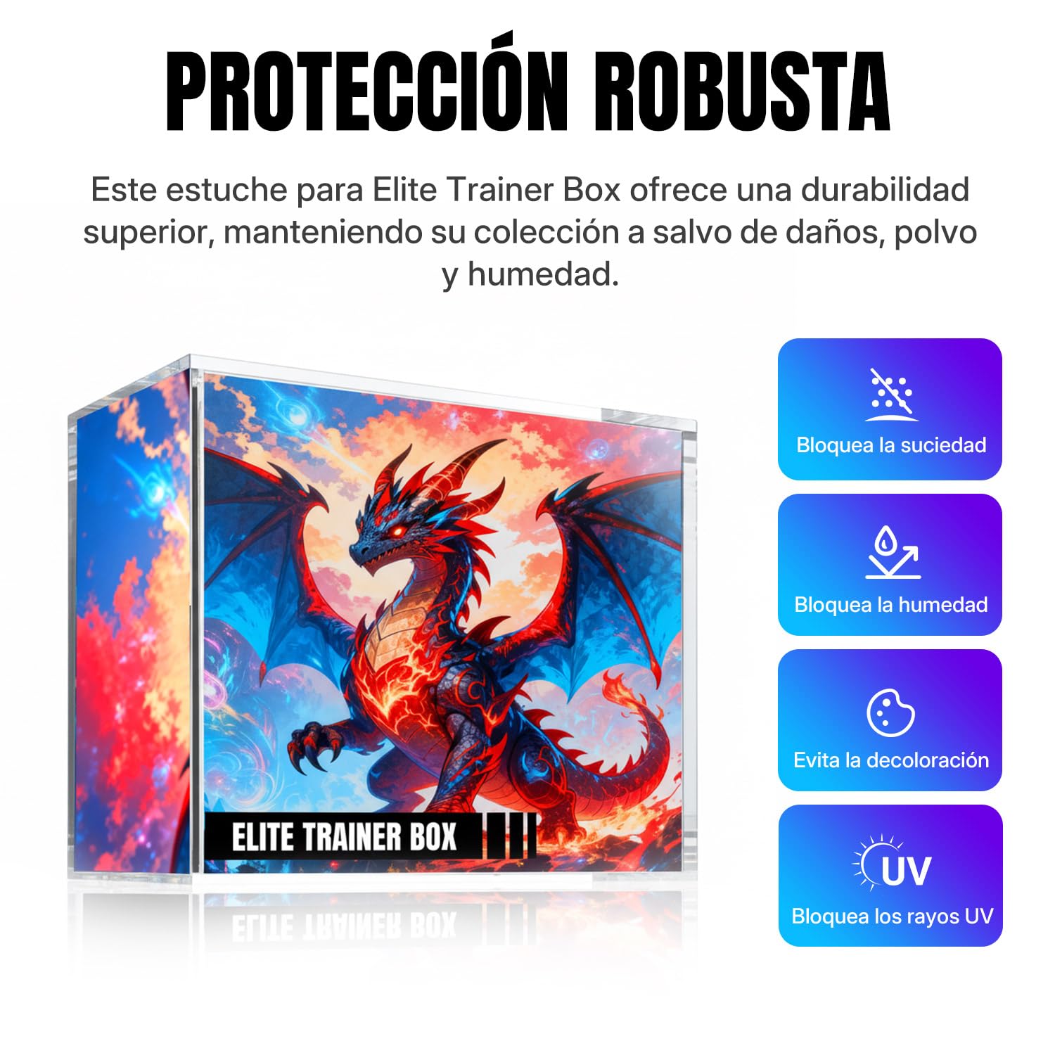 Wigearss Caja de Acrílico Magnética Protección para Pokémon Elite Trainer Box, Caja Protectora Transparente Magnética para Pokémon Elite Trainer Box