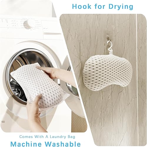 Miniatura 5 de Almohada de baño con 3 ventosas antideslizantes, almohada de baño para bañera, cómodas almohadas de bañera para soporte de cuello, cabeza y espalda,