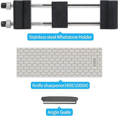 Miniatura 5 de DMD Juego de soporte para afilar diamantes con tornillos de ajuste simple que sostiene la piedra de forma segura con piedras afiladoras de cuchillos