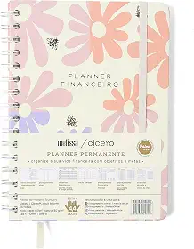 PLANNER PERMANENTE WIRE-O MELISSA FINANCEIRO A5 BLOCK BLOOMY