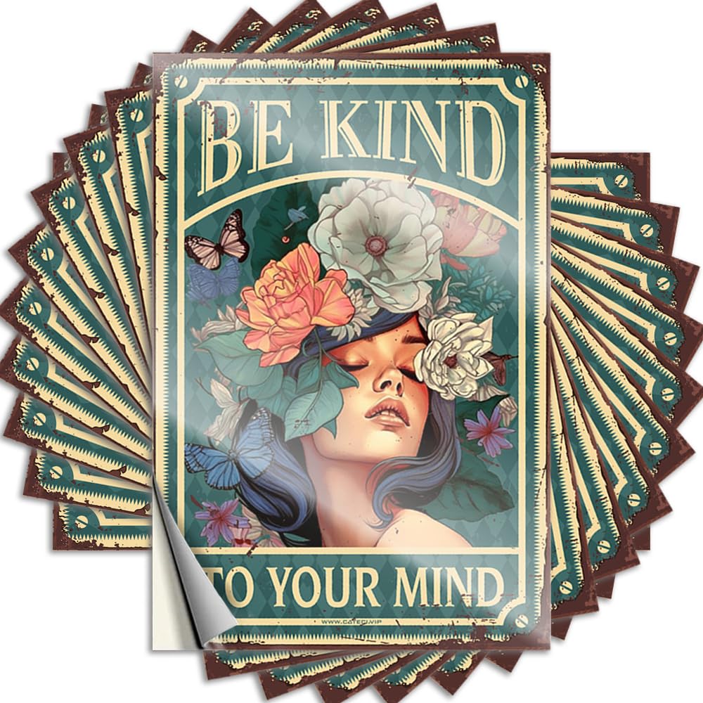Tattoo Rustic Durable Vinyl - Be Kind to Your Mind Hat for Gamers Use(12X18CM)