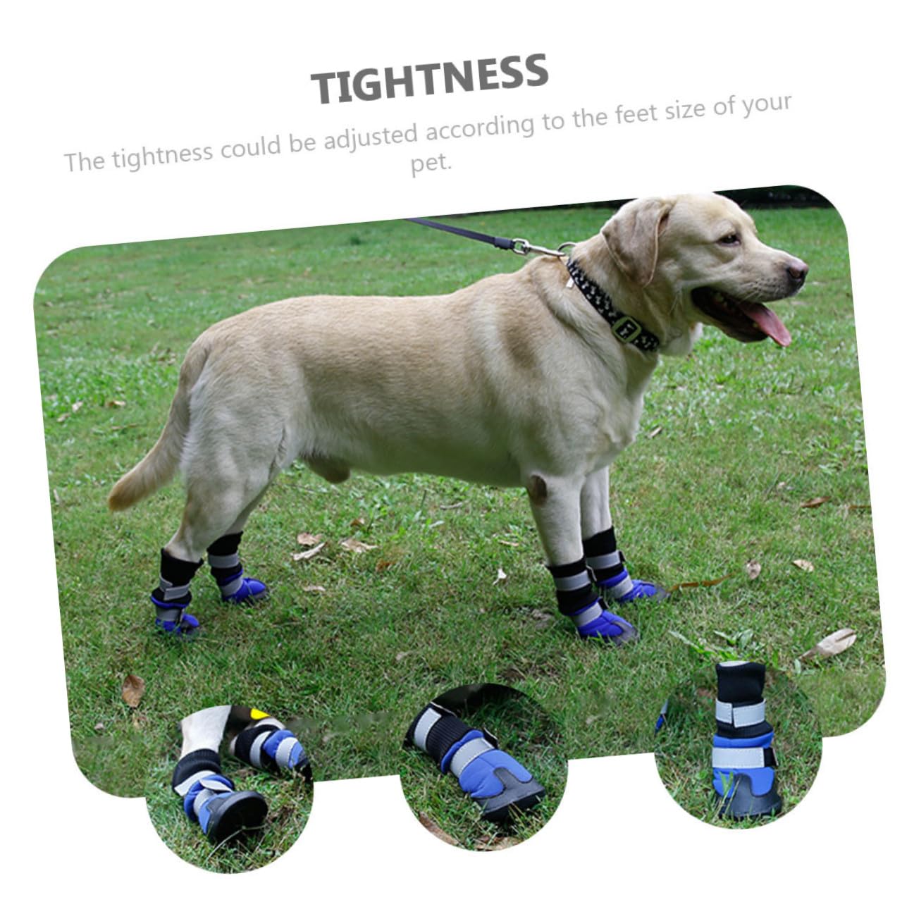 SUPVOX Lot de 4 Bottes Imperméables pour Chien Taille L, Chaussures Antidérapantes et Résistantes à L’Usure, Protège-Pattes Chaudes pour Chiens Moyens et Grands, Adaptées à L’extérieur
