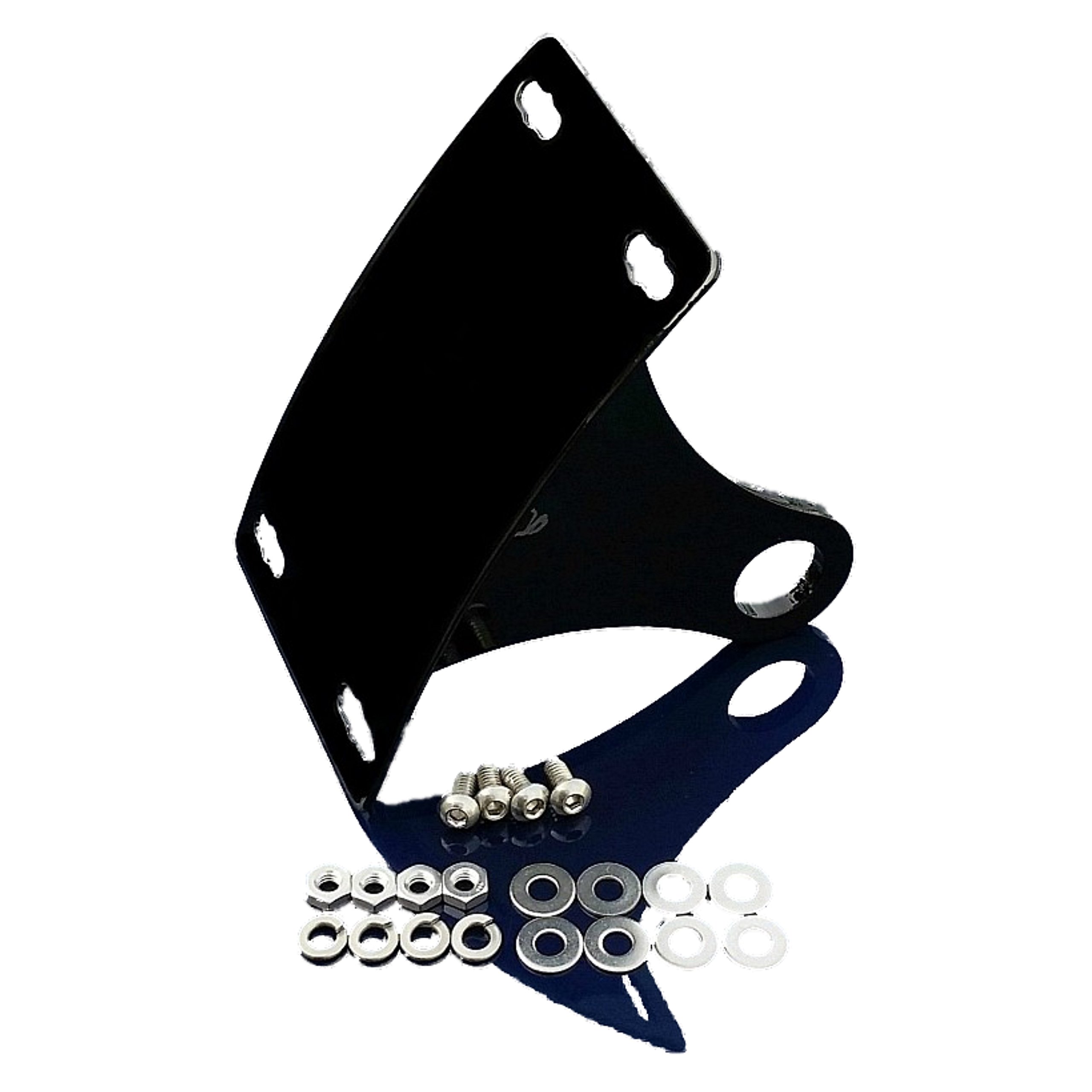 Curved License Plate Relocation Kit w/Optional LED Run - Brake Light (Curved License Plate, W/LED Run/Brake Light)