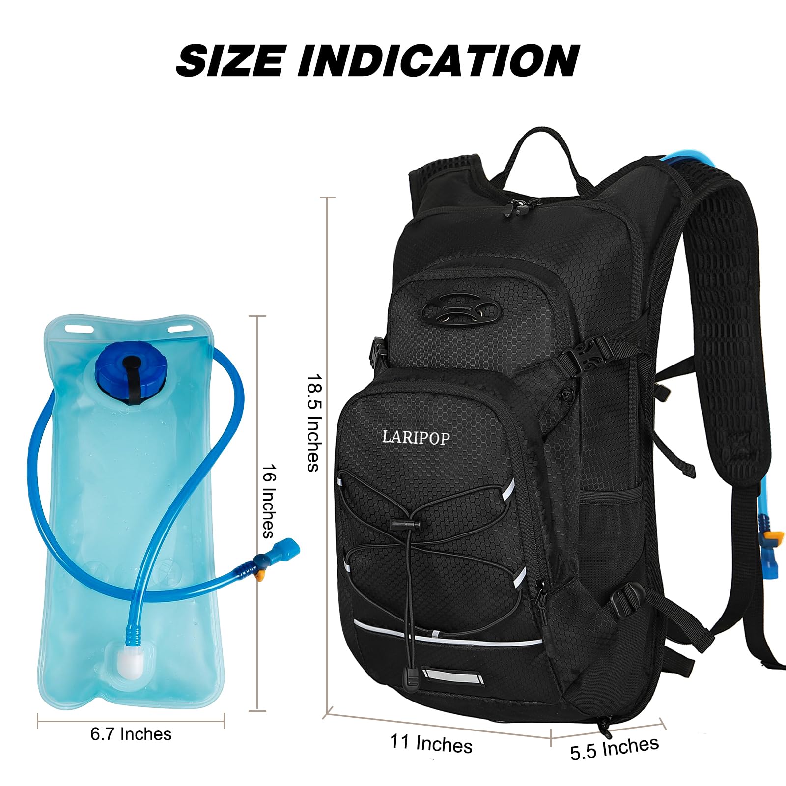LARIPOP Zaino per escursionismo e idratazione, per corsa, sentiero, escursionismo, ciclismo, maratona, per donne e uomini, idea regalo