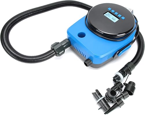 Miniatura 5 de Tbest Bomba de aire eléctrica portátil, bomba de aire eléctrica HT792 20PSI 12V inflable Kayak piscina al aire libre inflador de alta presión