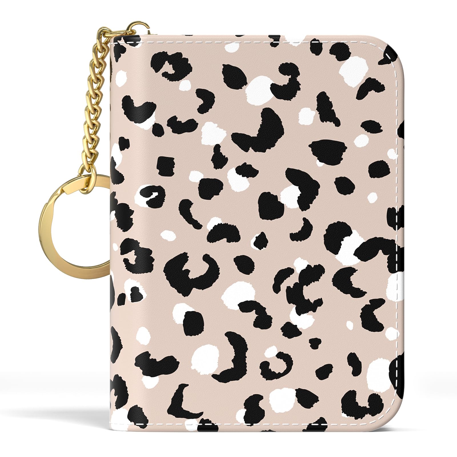 Credit Card Holder for Women, Small RFID Wallet Slim Leather Card Case | Credit Card Holder for Women, Business Card Organizer Case with Zipper and Keychain