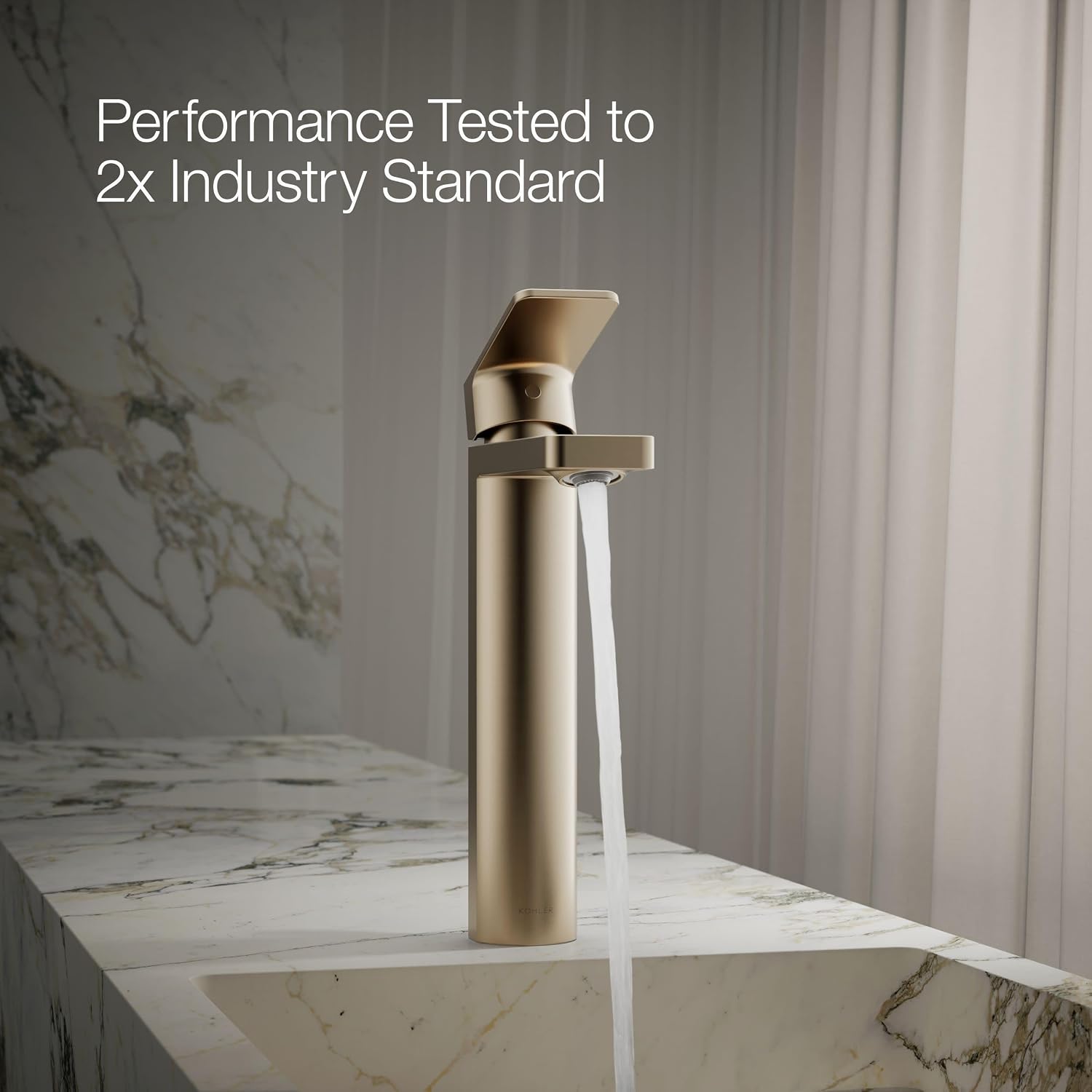 Kohler 23475-4K-BV Parallel Tall Single-Handle Bathroom Sink Faucet 1.0 Gpm, Vibrant Brushed Bronze