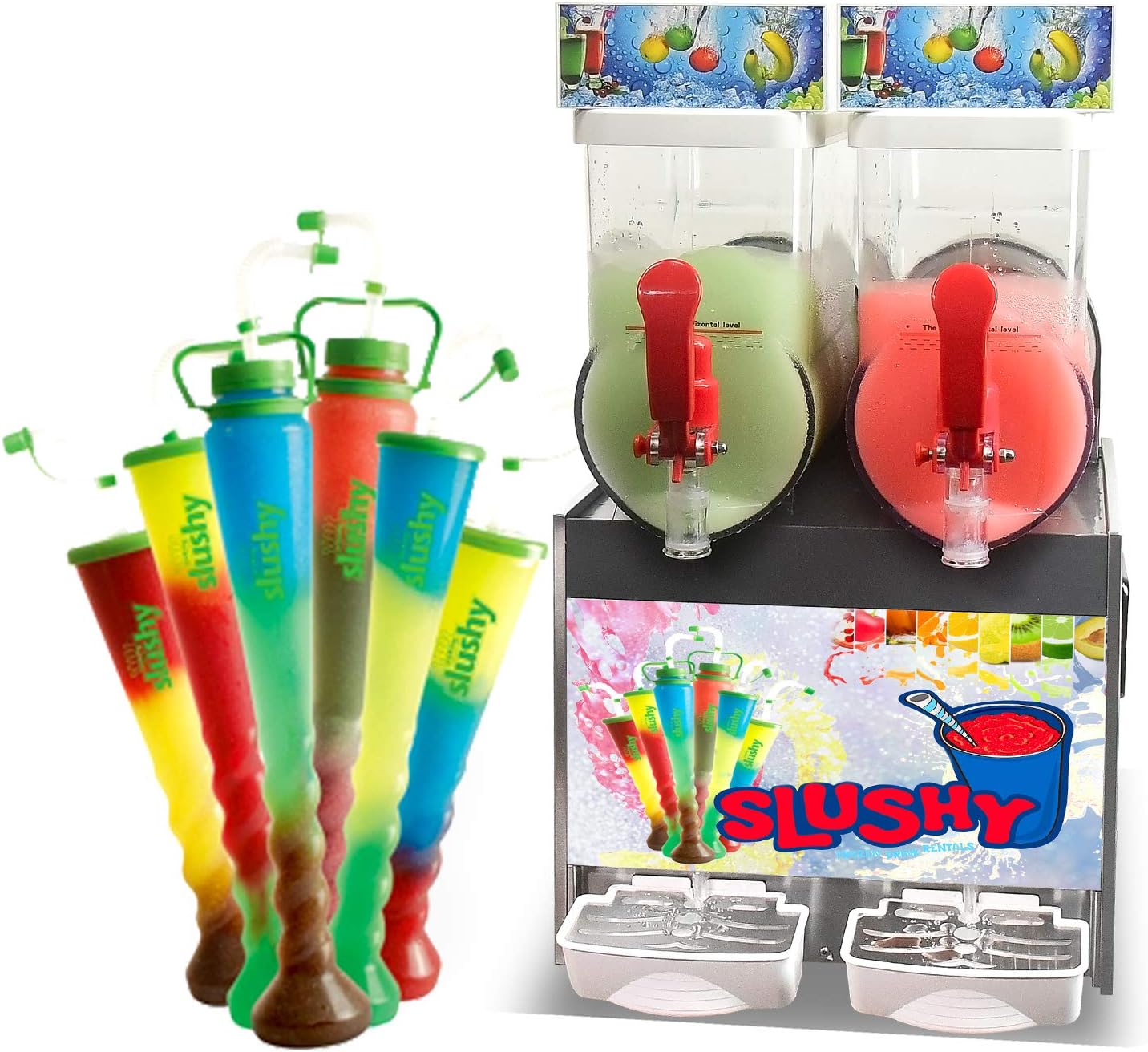 Commercial 2X15L tanks slushy machine/ice slush machine/Margarita Frozen Drink machine/Cooling Beverage Making Machine/Frozen Drink Slushie Machine