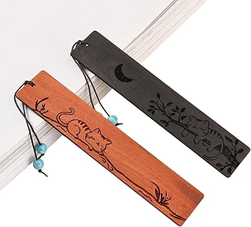 Miniatura 7 de ZQZYMXQ 2 marcadores divertidos de libros para gatos, regalos divertidos para amantes de los gatos, regalos para mujeres (gato dormido)