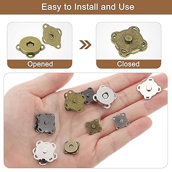 Sourcing Map 16 Sets Magnetic Snaps Button, 14mm/0.55" Metal