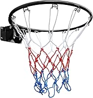 MIUDGIG 18" Professional Breakaway Basketball Rim Replacement with Anti-Whip Net - Universal Double Spring Steel Hoop for In-Ground & Wall-Mount Indoor/Outdoor Use