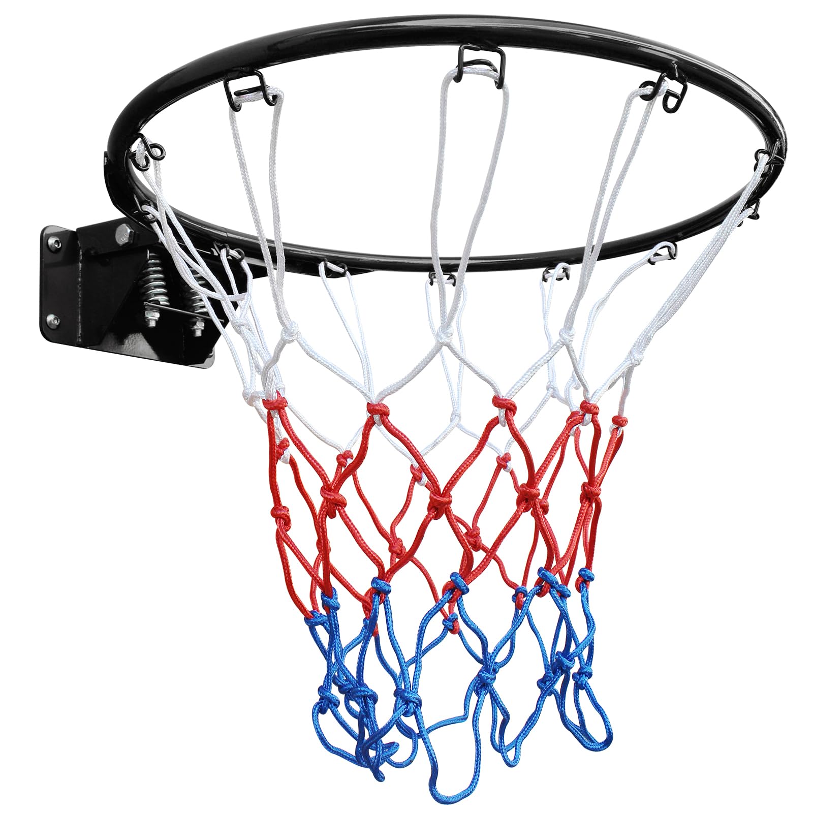 MIUDGIG 18" Basketball Rim Replacement, Universal 18" Professional Double Spring Solid Steel Basketball Hoop Rim with Net Fits In-Ground & Wall-Mounted Basketball Hoops, Indoor/Outdoor