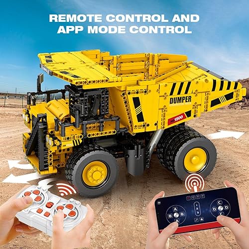 Miniatura 3 de Mini sistema de construcción del camión volquete técnico, bloques de construcción avanzados (versión dinámica1622PCS)