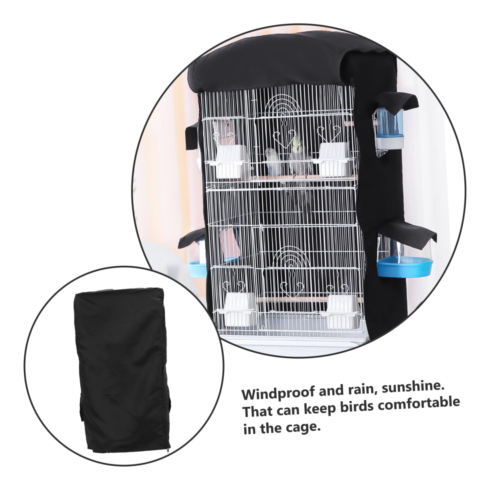 Mipcase 4 Pz Abbigliamento Da Gabbia Per Uccelli Gabbia Da Viaggio Per Uccelli Coperture Per Gabbie Per La Notte Ratto Gabbie Per Uccelli Rivestimento Deterrenti Parà Nido Poliestere Black