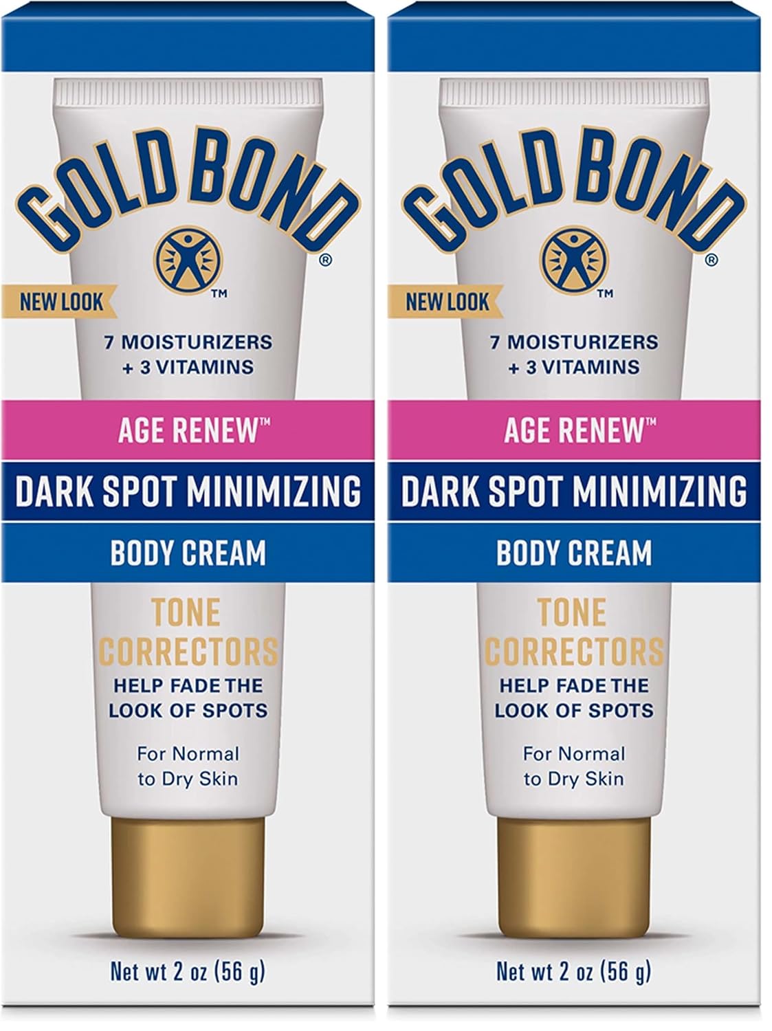 Gold Bond Age Renew Dark Spot Minimizing Age Renew Body Cream,2 oz.,With No Bleaching Agents,(Pack of 2)
