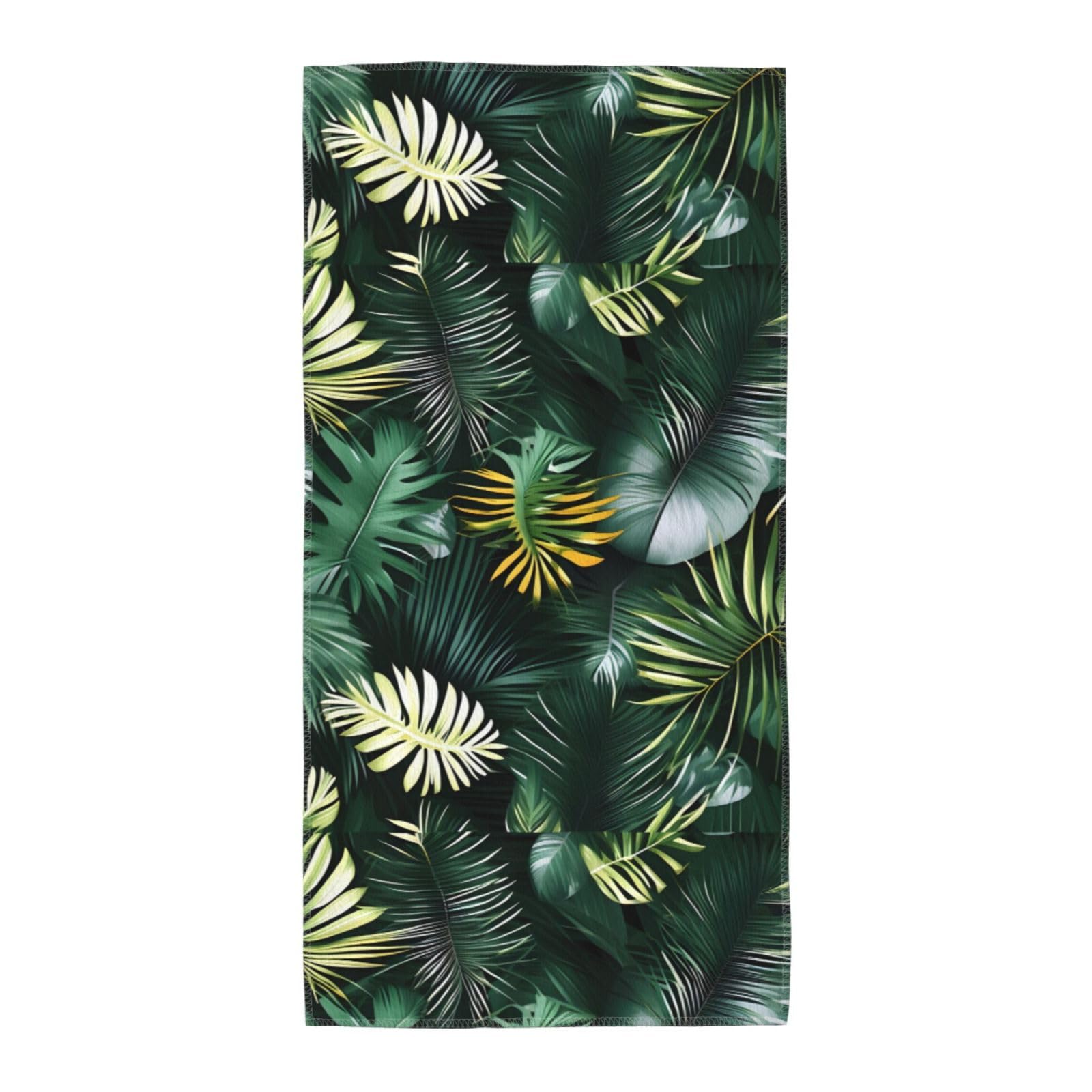 Cbaaghh Tropical Palm Leaves Print Towel, Towels Thick Face Towels Fast Drying Washcloth For Bath, Spa, Gym