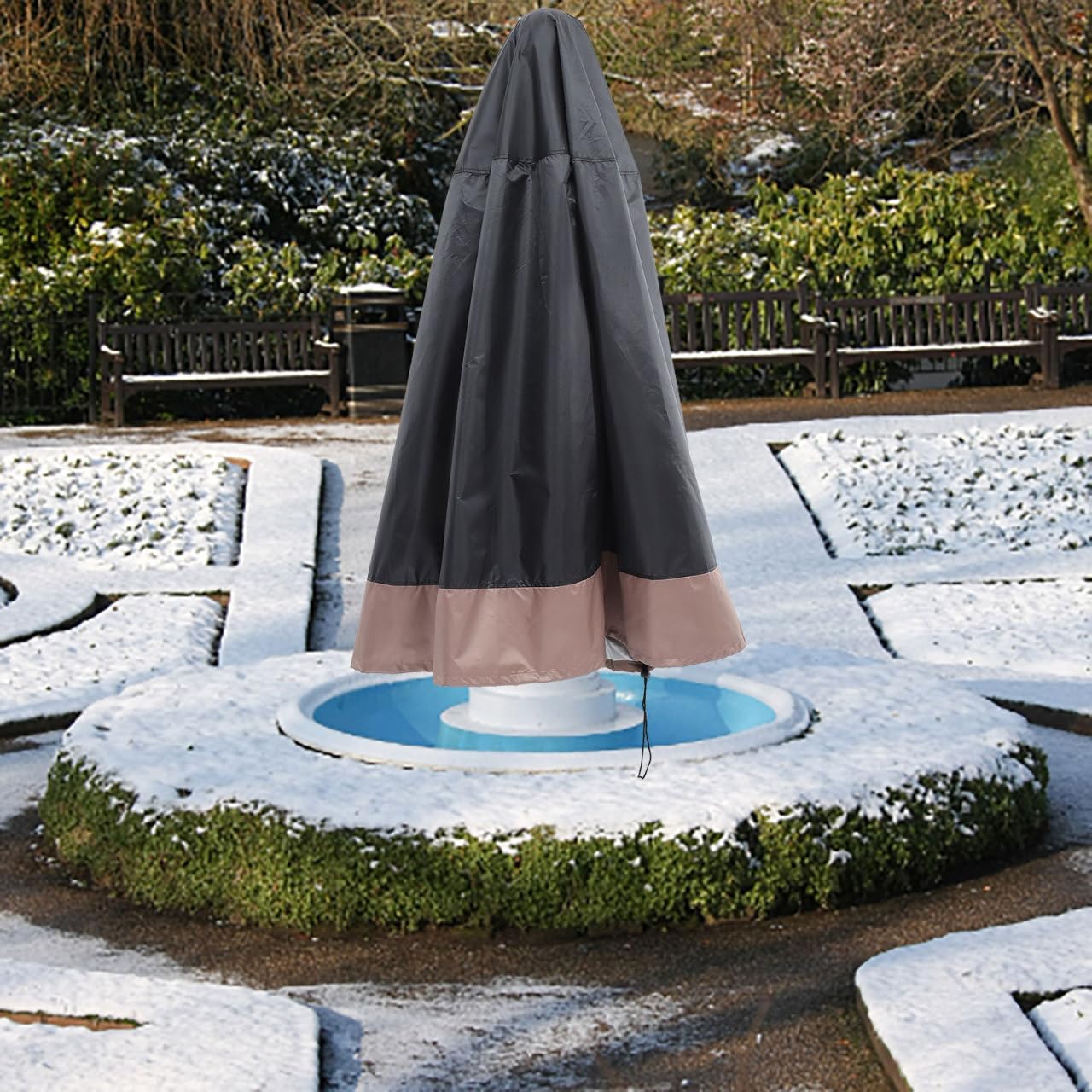 Yardwe Gartenbrunnen Abdeckung, 420D Polyester, Wasserdicht, Schutz Vor Regen, Schnee, Uv-Strahlen
