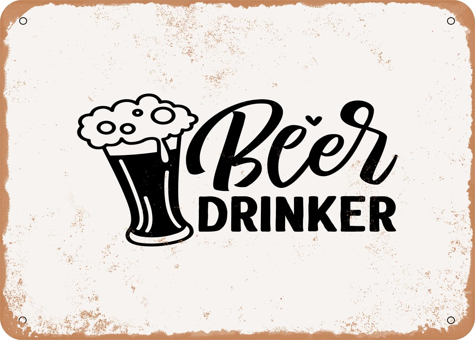 Miaomansenstore Metal Sign - Beer Drinker - Vintage Look Sign Home Decor