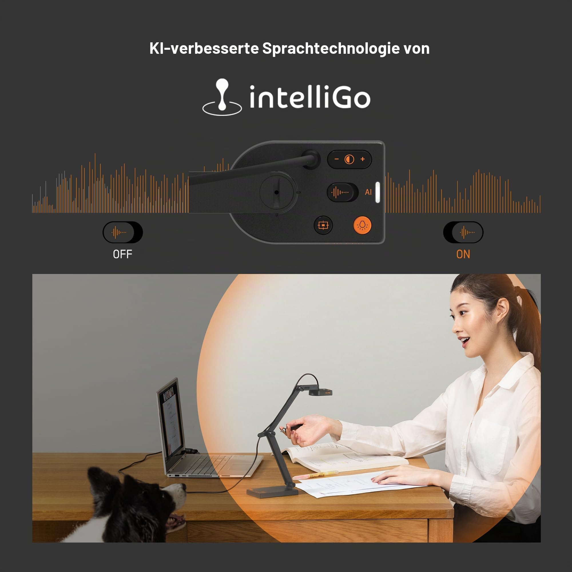 Ipevo V4K PRO 120 4K USB-Dokumentenkamera, 120-Grad-FOV-Objektiv, Sony CMOS-Sensor, schneller Autofokus, AI-Rauschunterdrückung, Webcam, USB-Plug-and-Play, Videokonferenzen, Streaming, Arbeit von zu