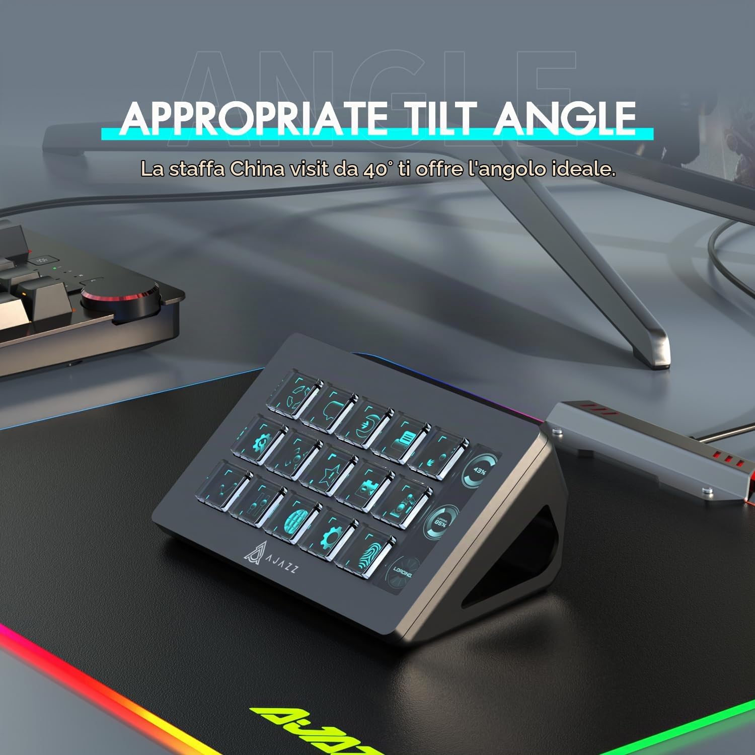 Controller da studio KUIYN AKP153, 15 tasti macro, attiva azioni in app e software come OBS, Twitch, YouTube, console personalizzata per streaming live, editing di foto e video, con PC/Mac (nero)