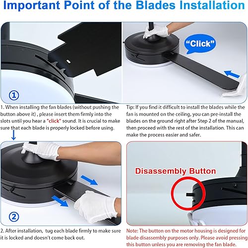 Miniatura 9 de Ventiladores de techo de 45 pulgadas con luces y control remotoaplicación, instalación rápida, 3CCT, 6 velocidades, reversible, regulable,