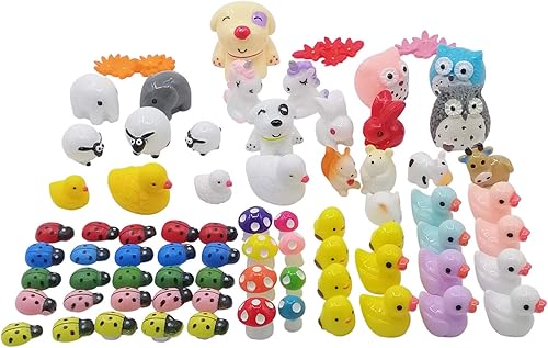 Vista 5 de EMiEN 31 piezas de minianimales miniatura de adornos, figuras pequeñas, animales de jardín de hadas para jardín de hadas, casa de muñecas, macetas