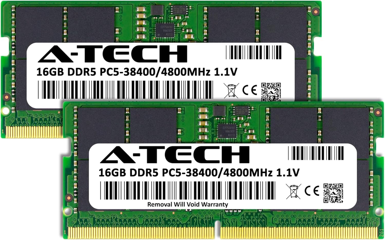 A-Tech 32GB (2 x 16GB) RAM for Dell G15 Gaming (5520) | DDR5 4800MHz SO-DIMM PC5-38400 262-Pin Non-ECC Memory Upgrade Kit