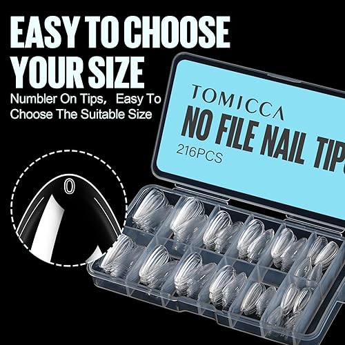 Miniatura 4 de TOMICCA Puntas de uñas de gel, 240 puntas de uñas postizas de cobertura completa, puntas de uñas preformadas medio mate, 15 tamaños de puntas de