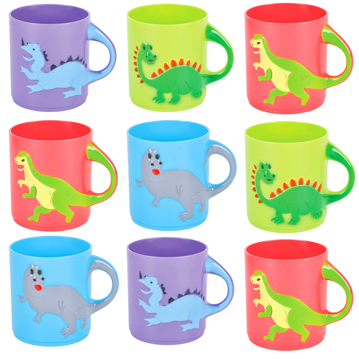 Buy Dinosaurs Mugs (Pack of 12) Mini Plastic Cups for Kids, Reusable Novelty Mugs for Goody