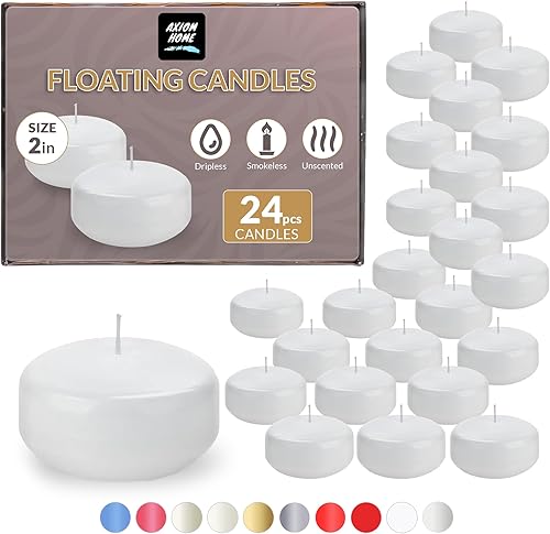 Axiom - Paquete de 24 velas flotantes, 4 horas de tiempo de combustión, velas flotantes sin goteo para el día de San Valentín, velas de cera