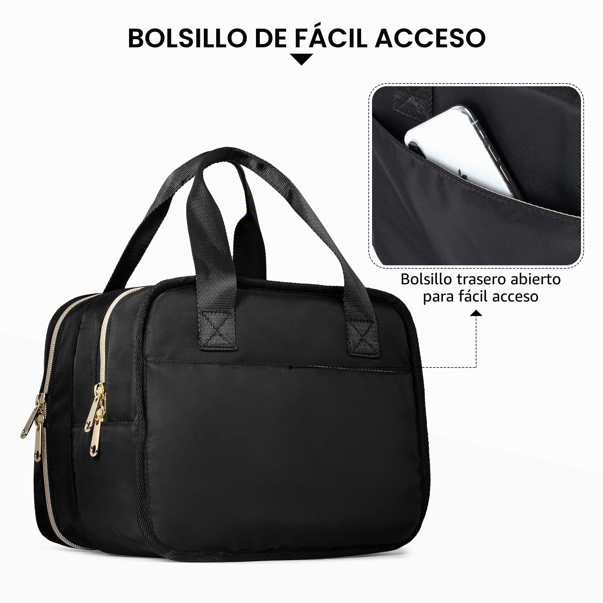 Fasrom Bolsa para extractor de leche portátil con hielera compatible con los extractores manos libres Elvie y Pump in Style de Medela, maletín portátil para madres trabajadoras Negra