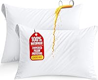 UTOPIABEDDING Queen Waterproof Pillow Protectors Set of 2 with Zipper - Bed Bug Dust Mite Proof, Ultra Soft White Encasements
