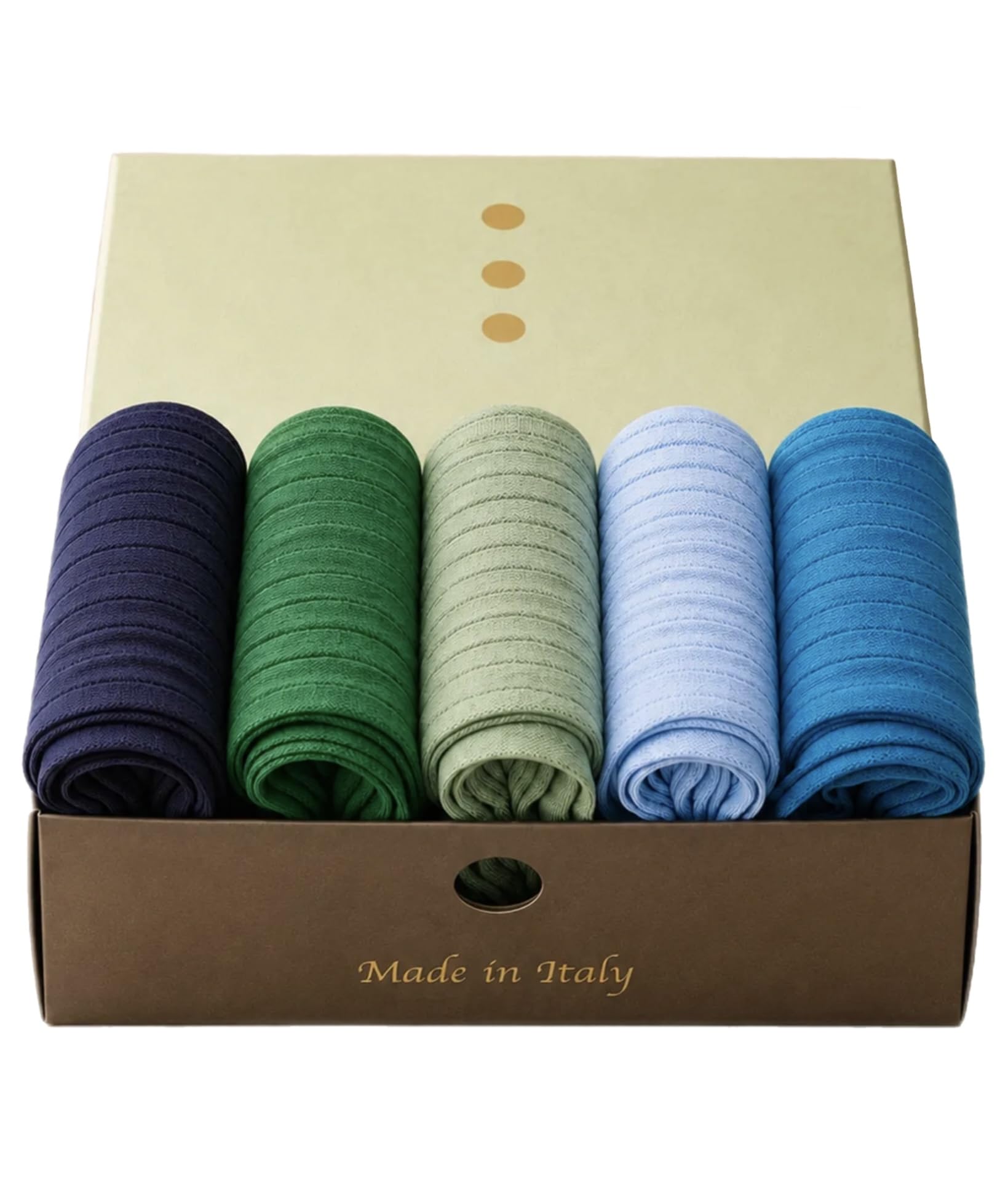 GATTI A POIS Box da 5 Calze Lunghe Donna in Filo di Scozia, Cielo e Terra, Cotone, Elegante, 5 Paia, Made in Italy