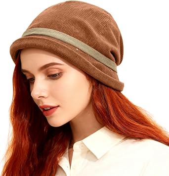 Corduroy Bucket Hat for Women, Fall Winter Slouchy Adjustable Fishing Cap Outdoor Sun Hats