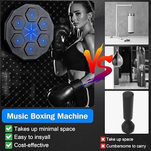 Miniatura 6 de Beyn Nueva máquina de boxeo musical 2025, mejorada 2.0 Smart Bluetooth Music Boxing Juegos para padres e hijos, equipo de ejercicio montado en la