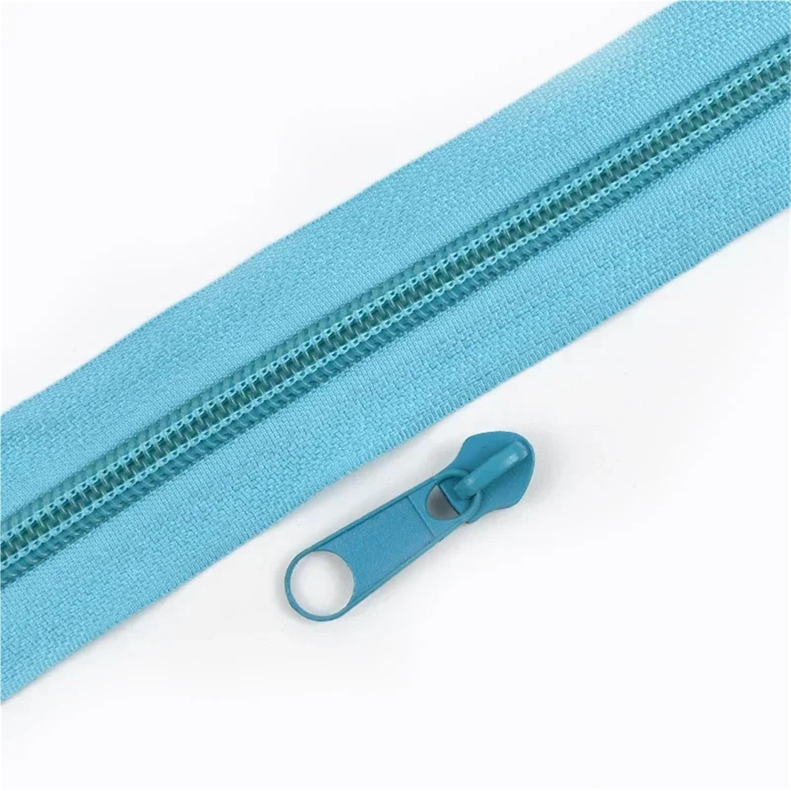 Zips for Sewing 2/5/10/20M 3# 5# Rainbow Nylon Zipper with Slider Bags Garment Decor Zip Closure By The Meter Zips Repair Kit Sewing Accessories Sewing Supplies(Lakeblue,5MZips 5PcsSliders,No3)