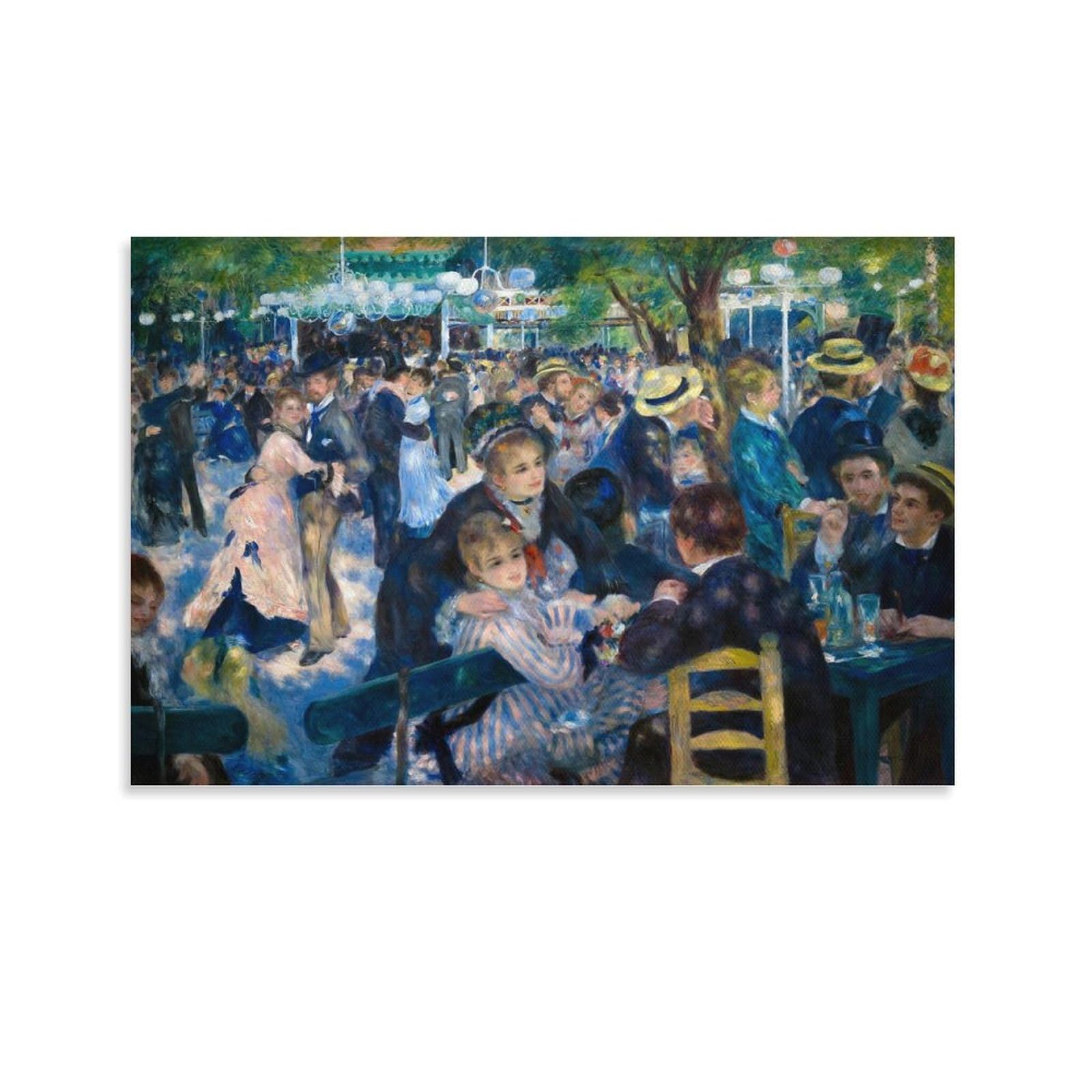 Luboyang Unframe Dance At Le Moulin De La Galette By Pierre-Auguste Renoir Art Poster; Canvas Print Poster Wall Art Decorative Painting; ; 24X36inch(60X90cm)