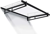 Canopia by Palram Bremen 1500 5x3 ft Polycarbonate Door Window Awning - UV Protection, Weatherproof Gray Frame