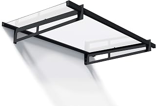 Canopia by Palram Bremen 1500 5x3 ft Polycarbonate Door Window Awning - UV Protection, Weatherproof Gray Frame