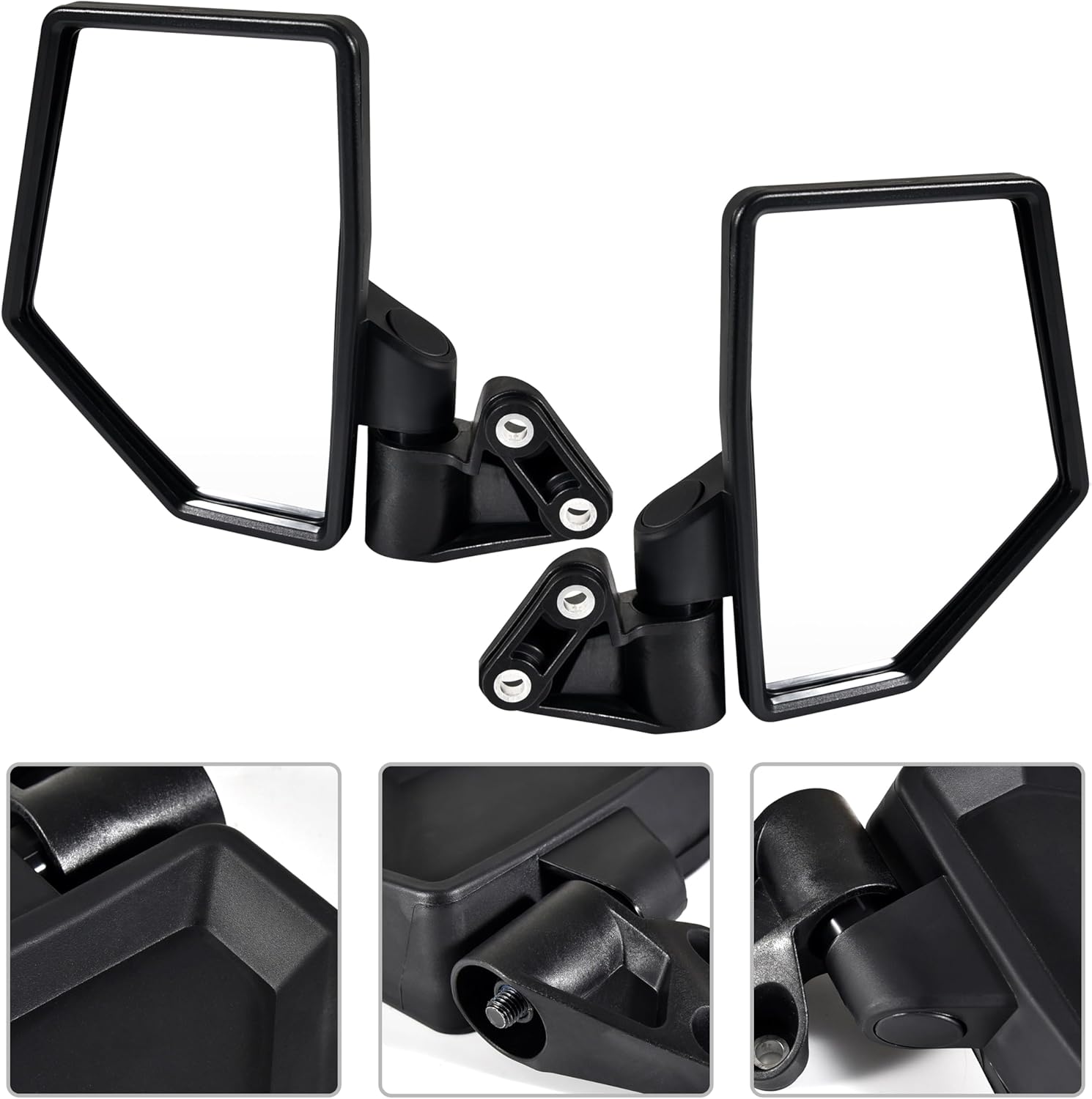 KEWISAUTO Side Mirrors for Polaris Ranger XD 1500/Crew 2024, Wide Foldable A-Pillar-Mounted Side Mirror Rear View Mirrors for 2024 Polaris Ranger Crew/XD 1500 Accessories, Replace #2889099