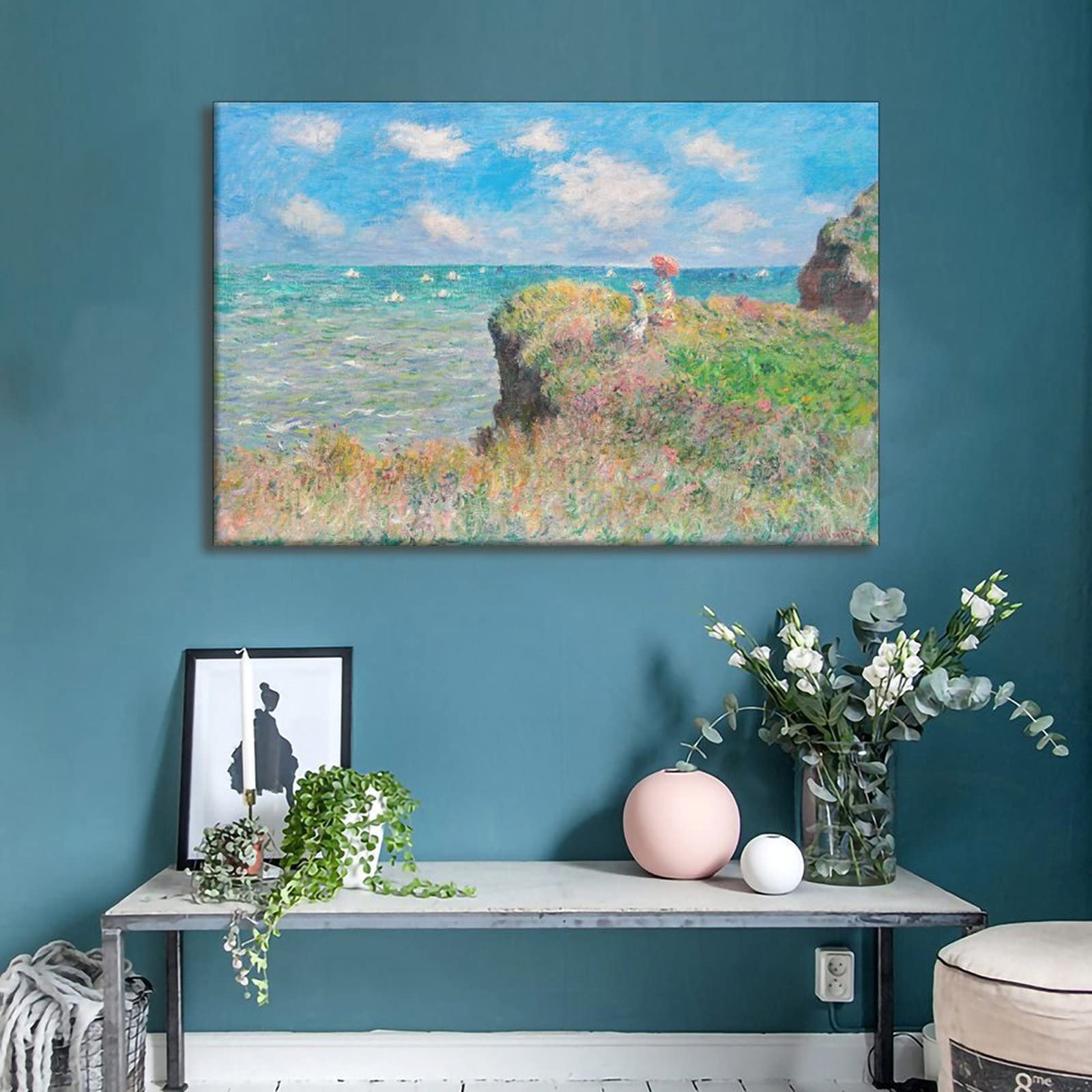 アートパネル モネ ポスター 壁掛け クロードモネ プールヴィルの断崖