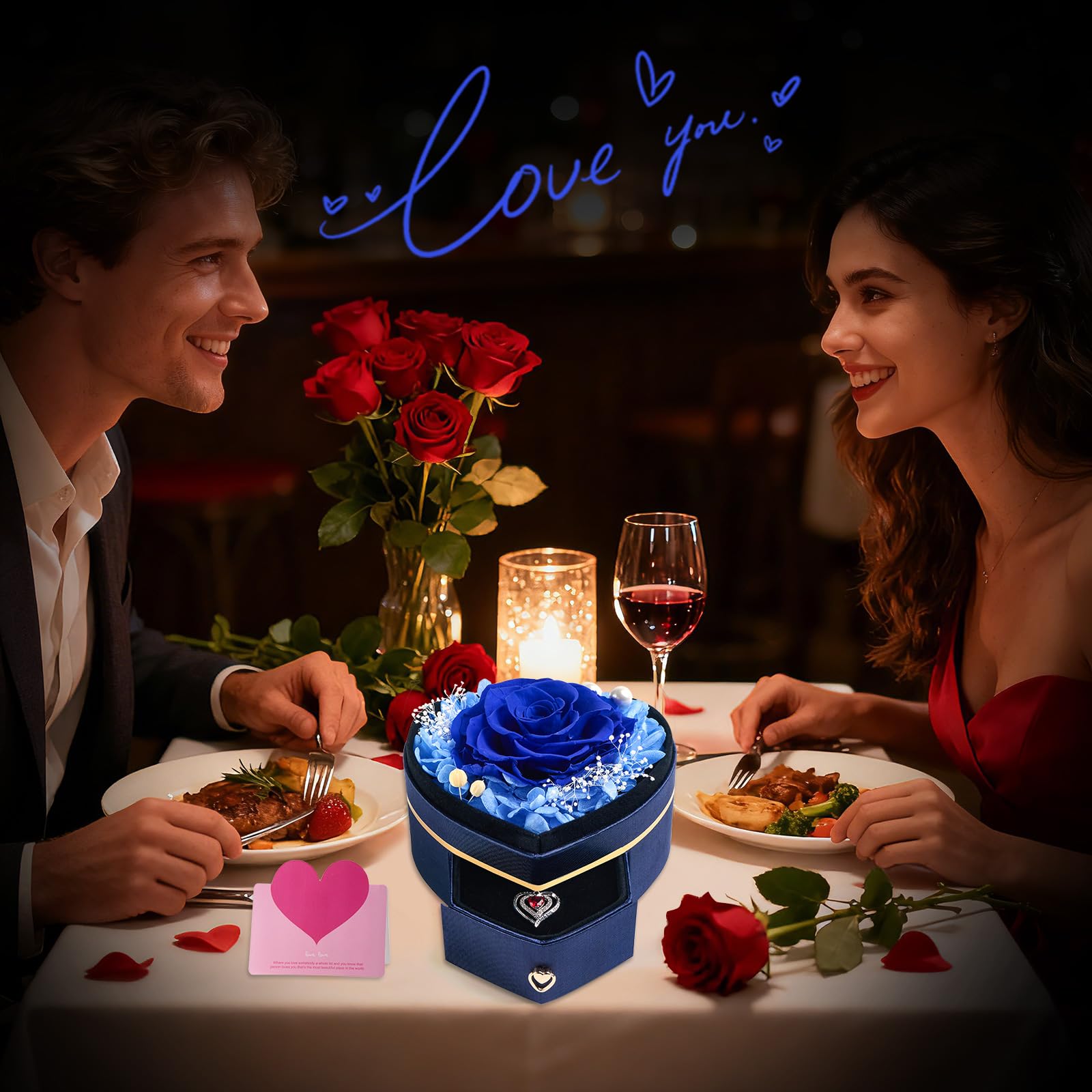 Rosa Eterna Regalo Mamma | Festa della Mamma, Compleanno Amica Nonna Fidanzata Moglie | Sorpresa per Lei | Fiore Eterno Decorativo | Ti Amo per Sempre,Regalo Natale San Valentino Anniversario
