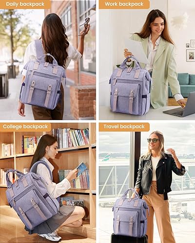 Miniatura 9 de LOVEVOOK - Mochila para laptop, para viaje de trabajo, bolso de enfermera, profesor, médico, viajero, para computadora de negocios, mochila