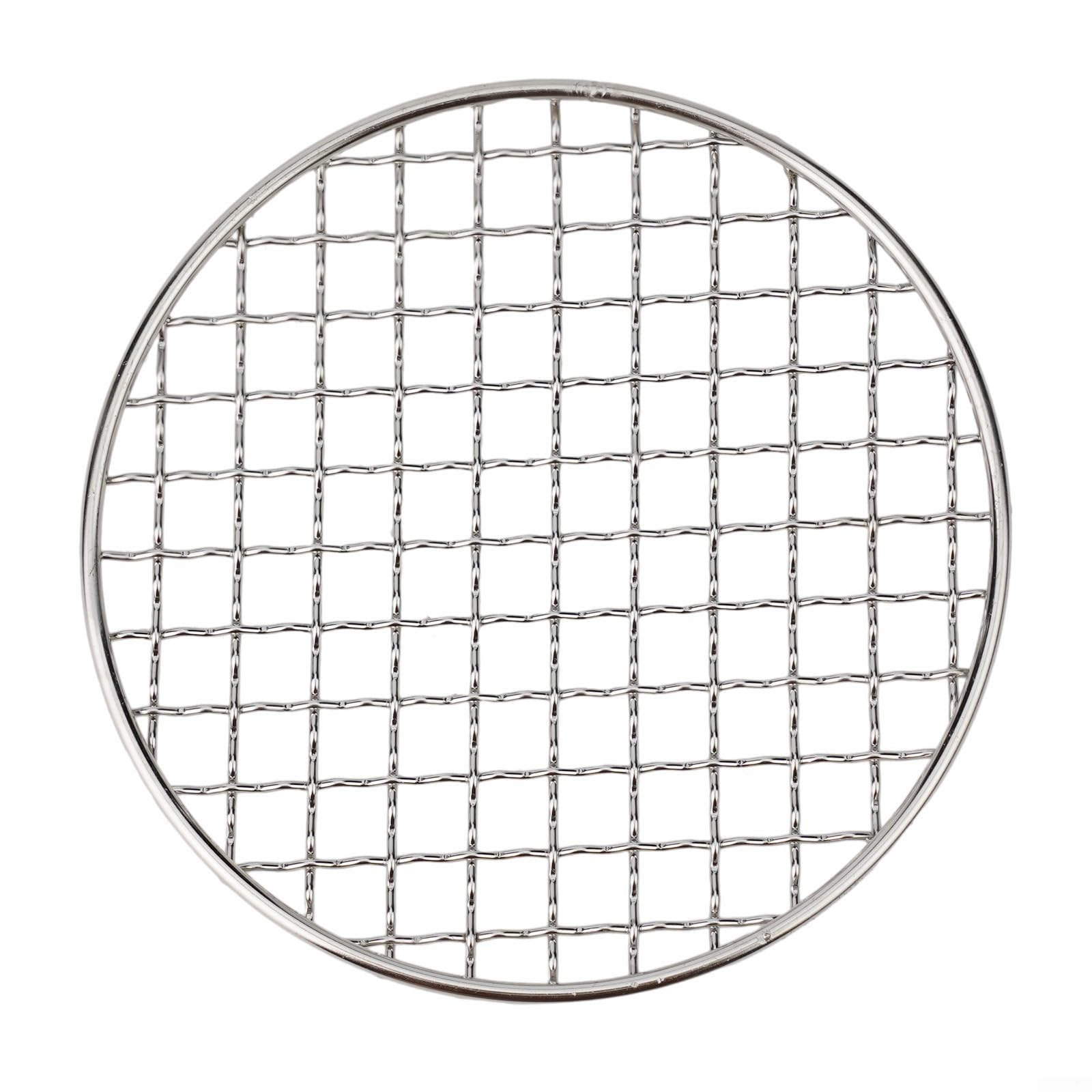 HGCOEYR BBQ Grill Mesh Net, Stainless Steel BBQ Mesh, Non-Stick, Korean, Crossed Wire, Fire Hole Oven, Multiple Sizes(150MM)