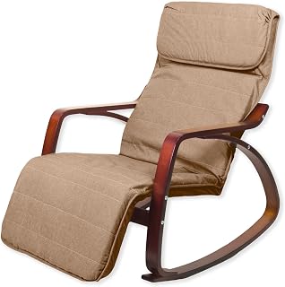 YELLOO sillón Relax Silla Mecedora Mod. Zen con reposapiés, MARRÓN
