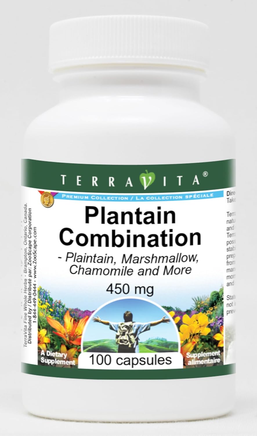 Plantain Combination - Plaintain, Marshmallow, Chamomile and More - 450 mg (100 Capsules, ZIN: 512583) - 3 Pack