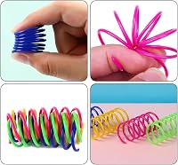 MagiSel Színes Rugós Macskajáték 12 db - Interaktív Spirál Játék Cicáknak, Nylon Hálós Pattogó Kiegészítő, Tartós Szórakoztató Kellék 4