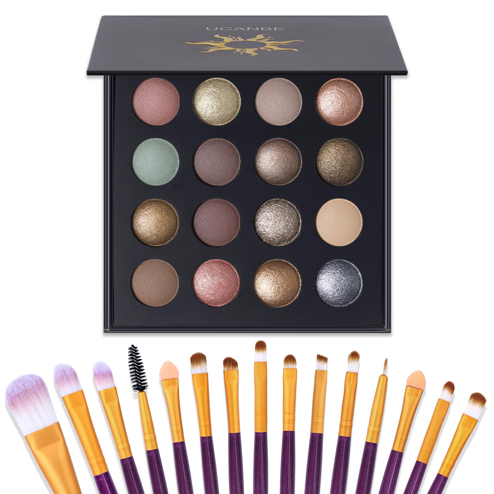 UCANBEMAKEUP UCANBE 16 Color Baked Eyeshadow Palette - makeup palettes | Mubboo