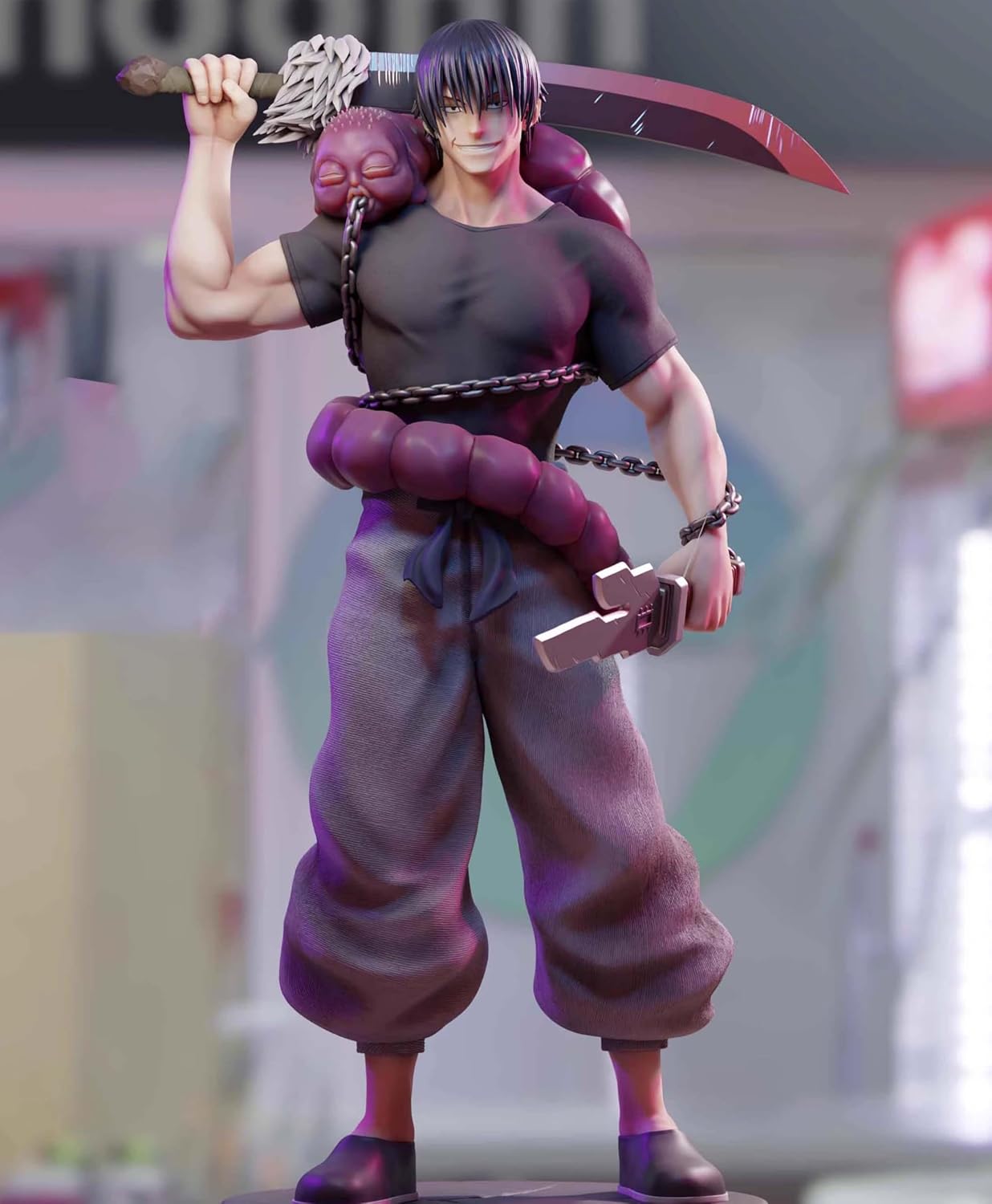 Fushiguro Toji Figure Statue JJK Figure Model, 22cm Standing Pose Anime Action Figure JJK Fushiguro Toji Statue Handmade Collectible Desktop Decoration Gifts for Fans - Image 4